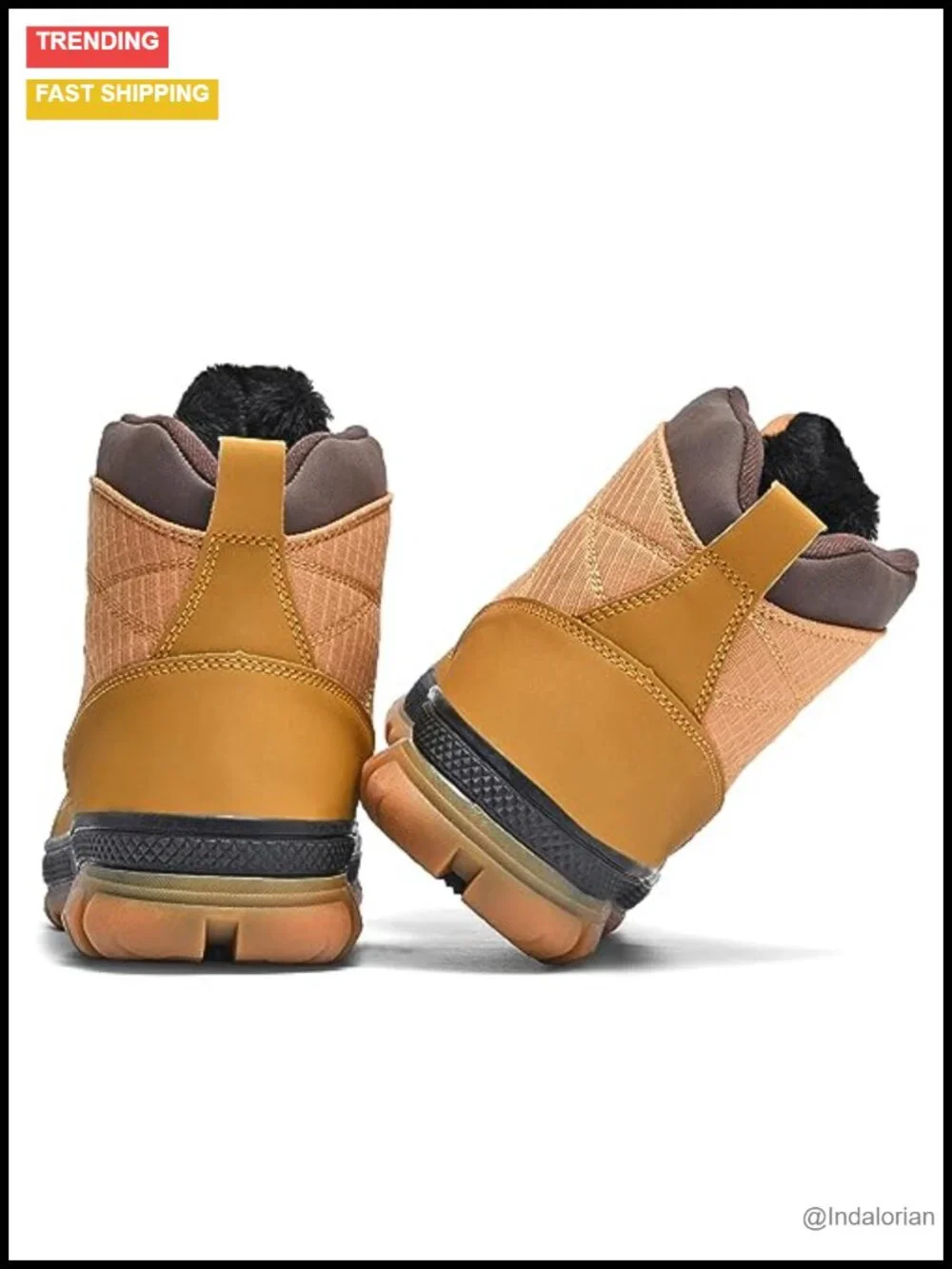 Men's Waterproof Winter Snow Boots Fur Lined Lightweight Anti-slip Outdoor Shoes